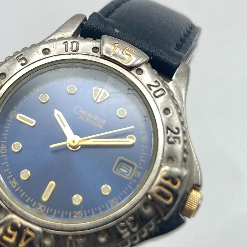 Caravelle by Bulova Women's Watch 29mm Silver Tone Blue Dial Date New Battery